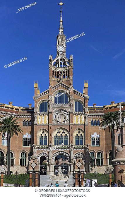 San Pau Recinto Modernista Hospital de la Santa Creu i Sant Pau in Barcelona. Lluis Domenech i Montaner architect