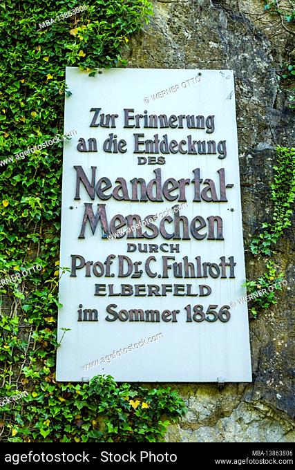 Germany, Erkrath, Bergisches Land, Niederbergisches Land, Niederberg, Rhineland, North Rhine-Westphalia, human history, excavations, excavation site Neandertal
