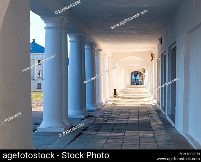Pillars and Arch Hallway perspective Russia Suzdal