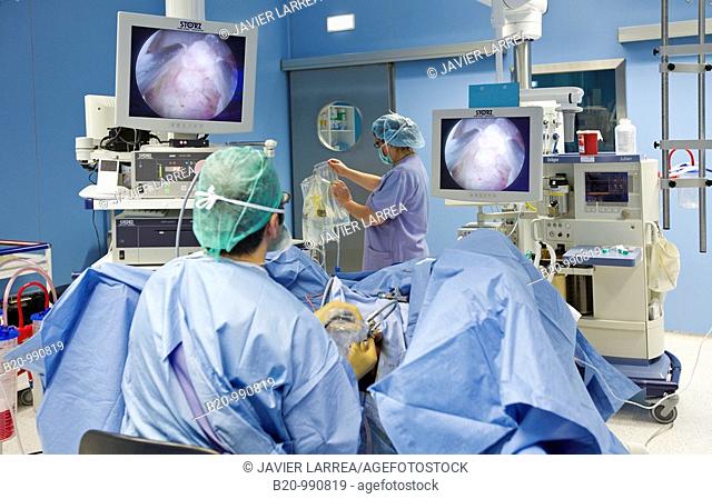 Prostate surgery, bipolar TURP (transurethral resection of the prostate), urology. Hospital Policlinica Gipuzkoa, San Sebastian, Donostia, Euskadi, Spain