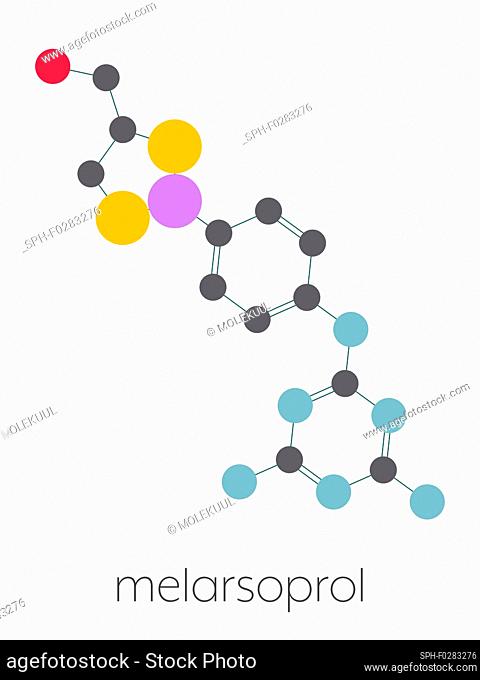 Melarsoprol trypanosomiasis drug molecule, illustration