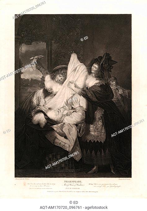 Drawings and Prints, Print, Falstaff in the Buck Basket (Shakespeare, Merry Wives of Windsor, Act 3, Scene 3), Boydell'shakespeare Gallery, Artist, Publisher