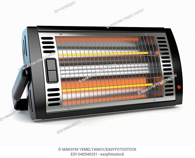 Halogen or infrared heater isolated on white background. 3d illustration