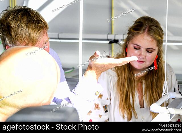 King Willem-Alexander and Princess Amalia of The Netherlands at the RAAK PRO Diadema project in Fort Bay, on February 09, 2023