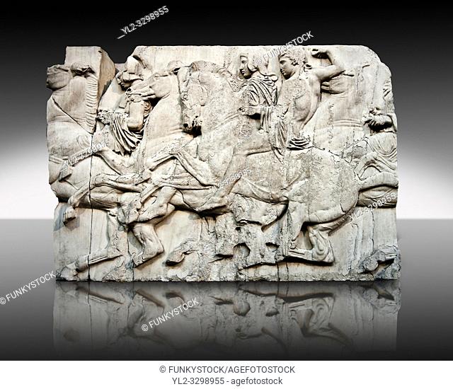 Marble Releif Sculptures from the north frieze around the Parthenon Block XLIII 118-120. From the Parthenon of the Acropolis Athens