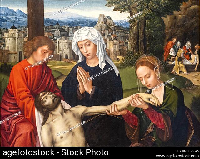 Ambrosius Benson, PietÃ  at the foot of the Cross, 1530, oil on oak panel, Museo de Bellas Artes, Bilbao, Spain