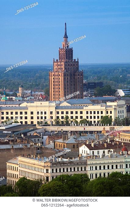 Latvia, Riga, elevated view of Academy of Sciences building