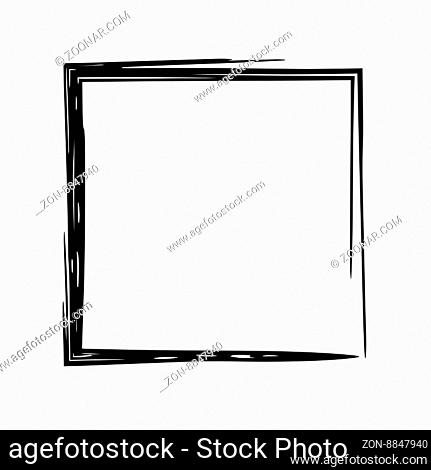 Frame square ink grunge background. Vector frame. Ink frame. Grange square. Black square
