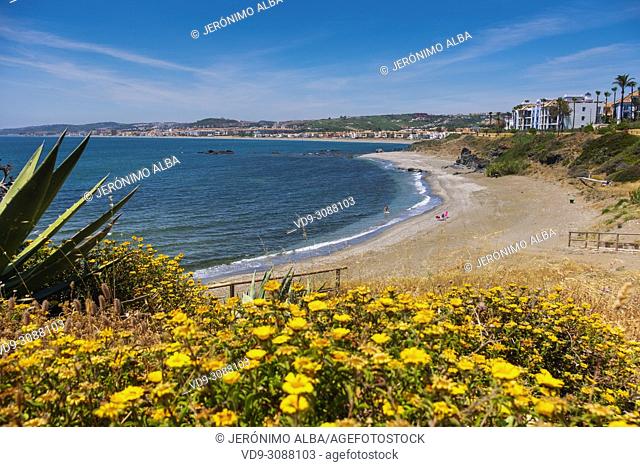 Beach. Playa Ancha, Casares. Malaga province Costa del Sol. Andalusia Southern Spain, Europe