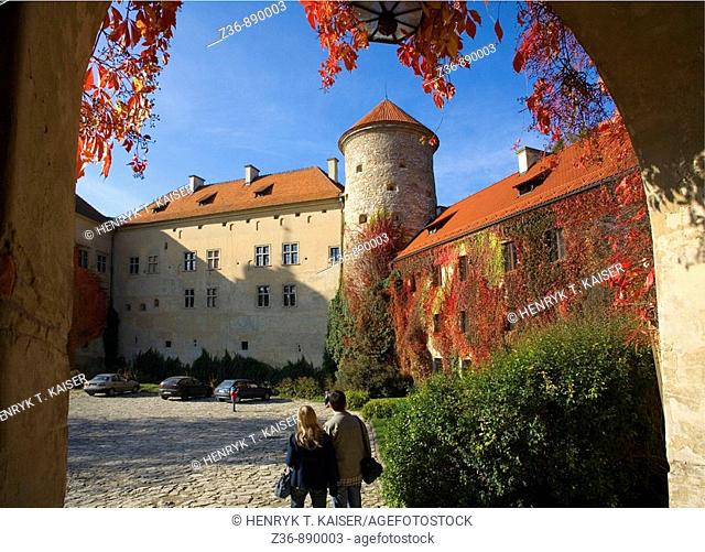 Pieskowa Skala Castle in Ojcow National Park at fall, Poland