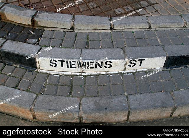Painted steps on Stiemens Street, Braamfontein, Johannesburg, Gauteng, South Africa