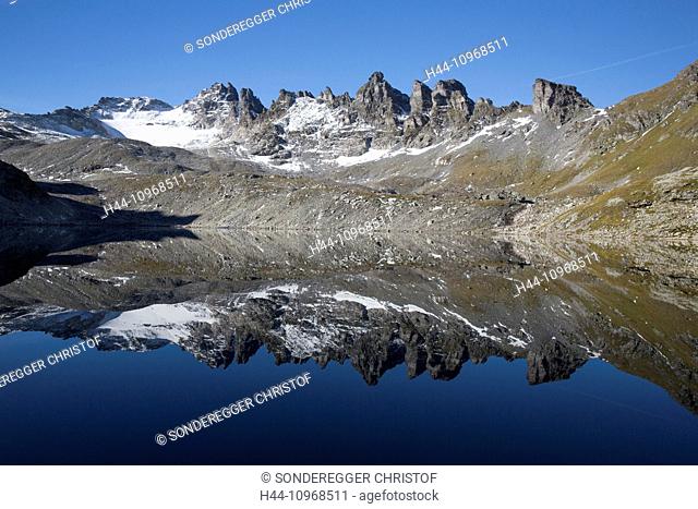Wildsee, Pizol, gray horns, mountain, mountains, mountain lake, reflection, SG, canton St. Gallen, 5 lakes tour, Switzerland, Europe