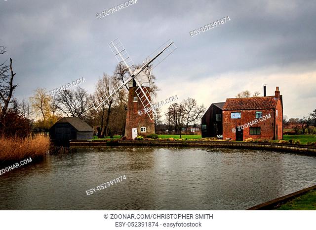 Hunsett Drainage Mill on the River Ant, Norfolk Broads