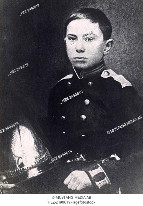 Nikolai Rimsky-Korsakov, Russian composer, as a naval cadet, 1856. Rimsky-Korsakov (1844-1908) was a member of the group of Russian composers known as 'The...