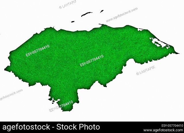 Map of Honduras on green felt