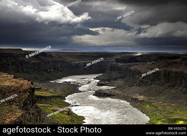 Canyon, Canyon with river, Jökulsá, Dettifoss, North Iceland, Highland, Iceland, Europe