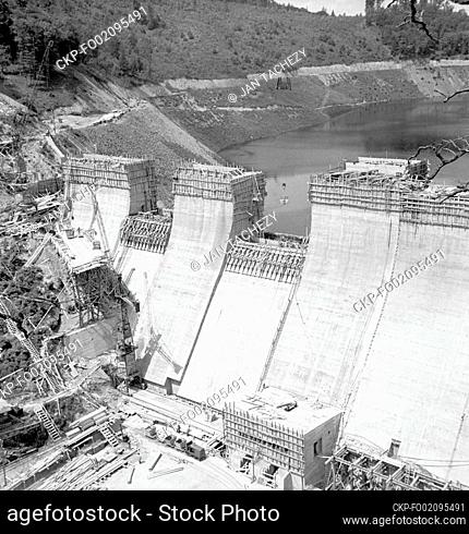 ***JUNE 10, 1953, FILE PHOTO*** Construction of a dam on the Klicava River near Krivoklat - the dam will create a lake that will be 3