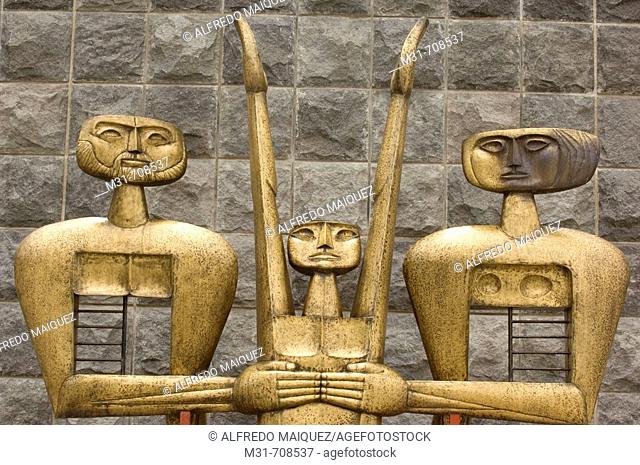 Sculpture by Oswaldo Guayasamin at Guayasamin La Capilla del Hombre museum. Quito City. Ecuador. South America. 2007