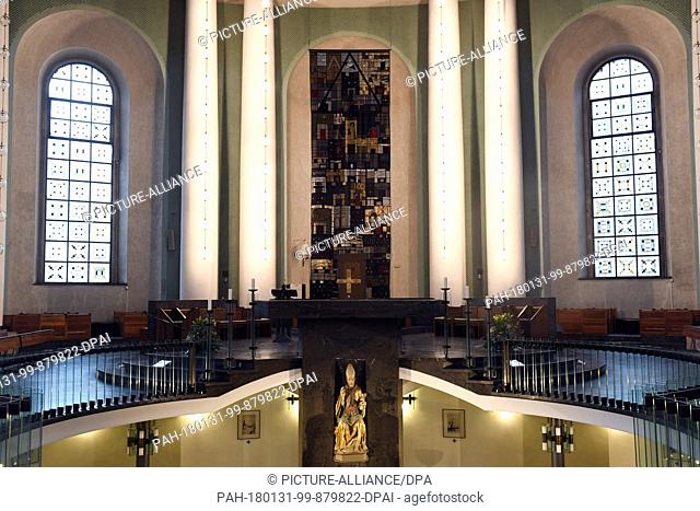 A cross stands on the altar in the St. Hedwig's Cathedral in Berlin, Germany, 31 January 2018. The archbishopric presented the budget for the year 2018