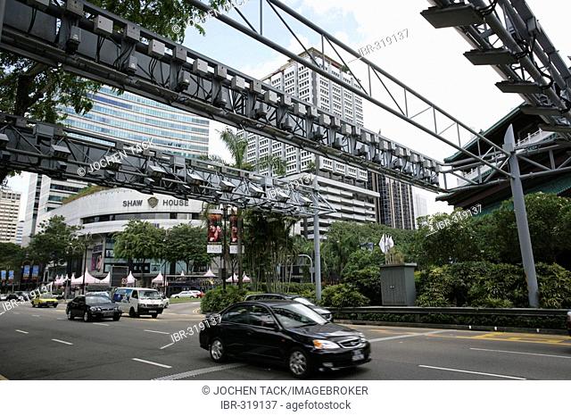 SGP, Singapore: City Road Toll System ERP, Electronic Road Pricing. Orchard Road. |