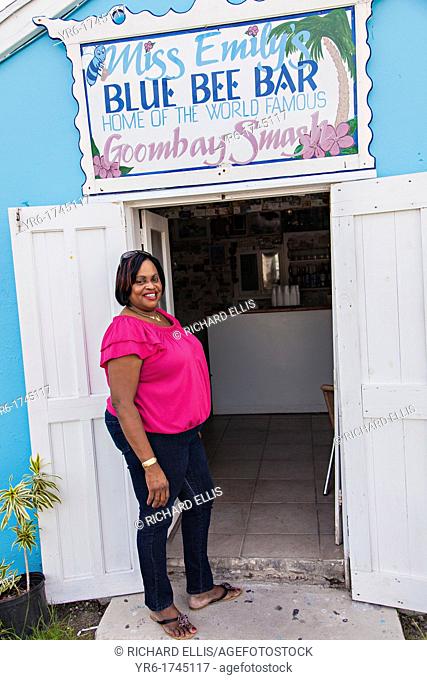 Portrait of Violet Smith, daughter of Miss Emily founder of the legendary Blue Bee Bar home of the Goombay Smash on Green Turtle Cay, Bahamas