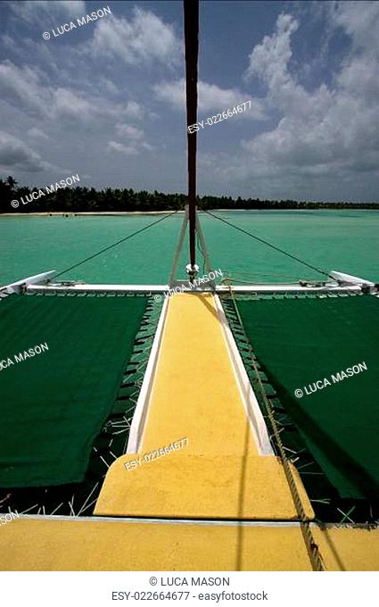 tropical lagoon catamaran navigable  in republica dominicana