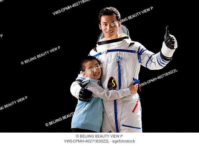 Boy and astronaut