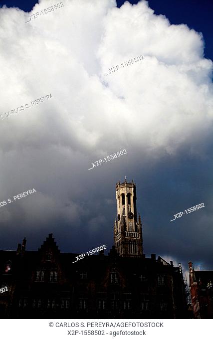 Belfort tower in Markt, Bruges, Flanders, Belgium