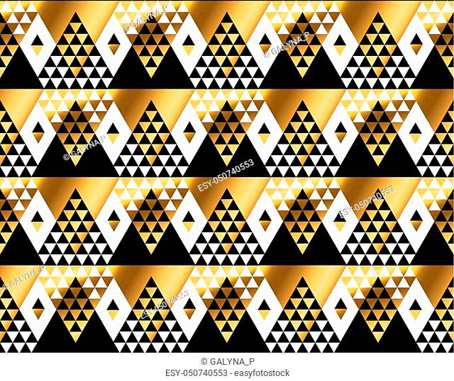 triangle shape geometric African tribal seamless pattern in luxury style. fashionable repeatable motif for wrapping paper, fabric, background