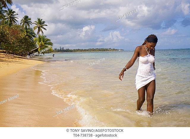 Woman at Las Terrenas beach, Dominican Republic