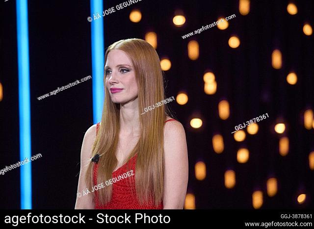 Jessica Chastain receives the Silver Shell as best actress Closure Ceremony Gala of 69th San Sebastian International Film Festival at Kursaal Palace on...
