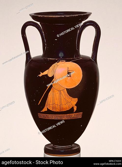 Author: Achilles Painter. Amphora (Storage Jar) - About 460/450 BC - Greek; Athens Attributed to the Achilles Painter. Terra-cotta