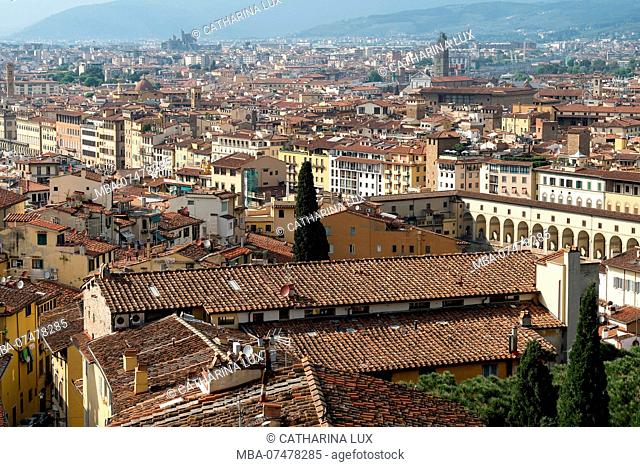 Florence, view from Oltrarno to the old town