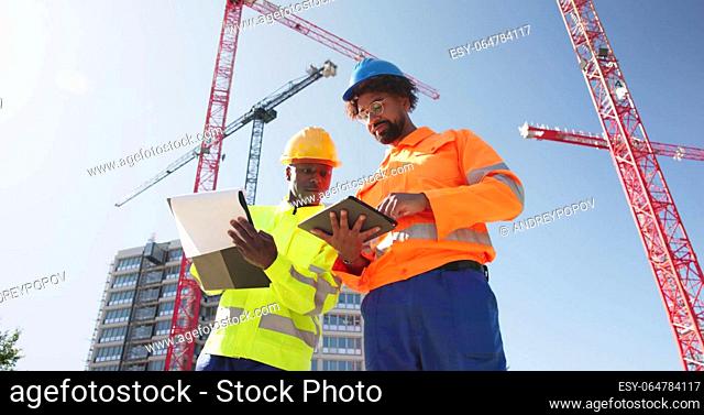 OSHA Inspection Worker At Construction Site. Building Safety