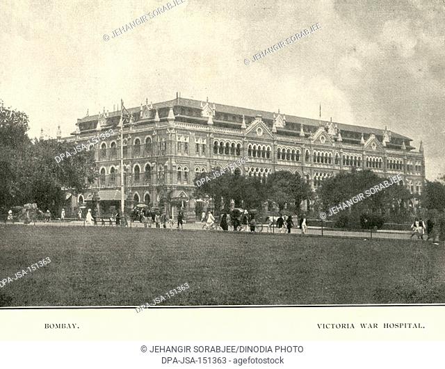 Old vintage 1900s Victoria War Hospital, Bombay, Mumbai, Maharashtra, India, Asia