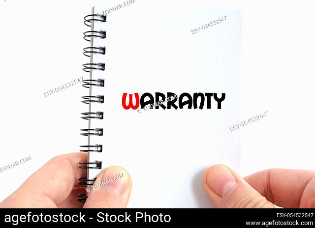 Warranty text concept isolated over white background