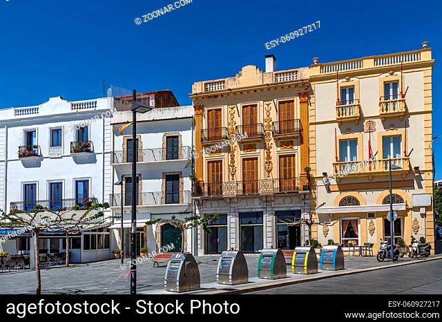 Houses on the seafront in Cadaques, Catalonia, Spain
