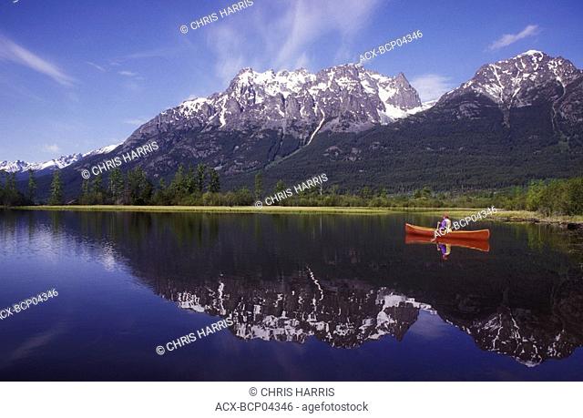 canoeing on Tatlayoko Lake, British Columbia, Canada