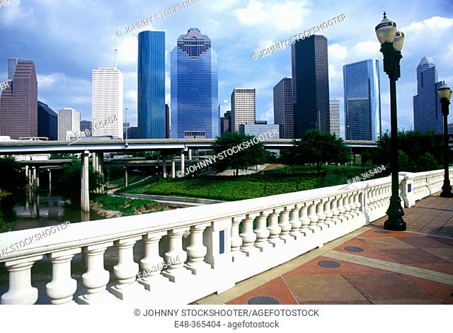 Downtown skyline, Houston. Texas, USA (october, 1993)
