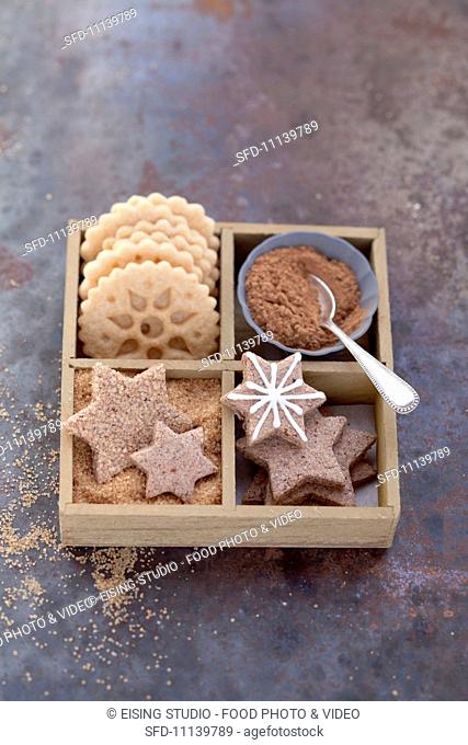 Biscuits in a wooden box