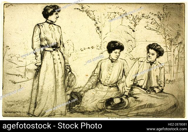 Three Girls, 1909. Creator: Donald Shaw MacLaughlan