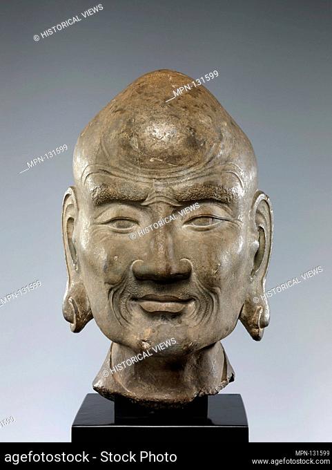 Head of Luohan. Period: Ming dynasty (1368-1644) (?); Culture: China; Medium: Limestone; Dimensions: H. 15 1/4 in. (38.7 cm); W. 9 in. (22.9 cm); D