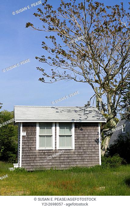 A tiny cottage in the fishing village of Menemsha, Chilmark, Martha's Vineyard, Massachusetts, United States, North America. Editorial use only