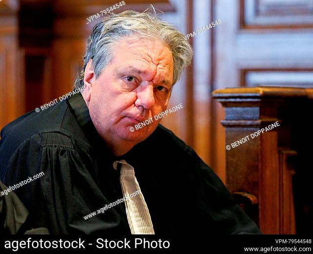 Lawyer Marc Kauten pictured during the jury composition of the assizes trial of Omar Hedi (37), before the Assize Court of the Namur province in Namur