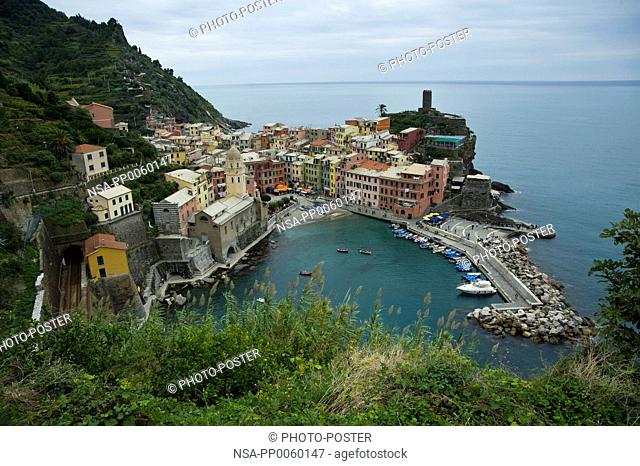 Vernazza in the Quinque Terre on the Ligurian coast in Italy