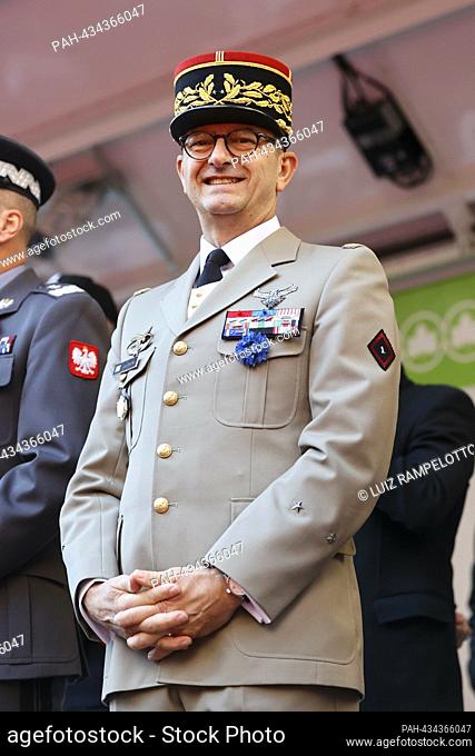 Fifth Avenue, New York, USA, November 11, 2023 - French UN Officer Brigadier General Vincent de KYTSPOTTER during the 104th annual New York City Veterans Day...