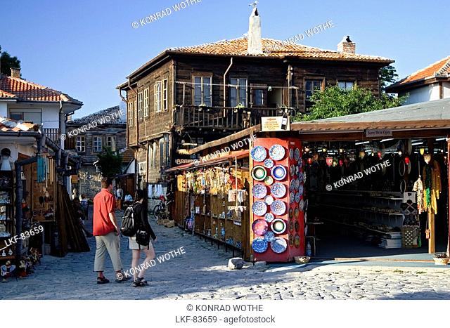 Typical wooden house in the Town museum Nesebar, Black Sea, Bulgaria