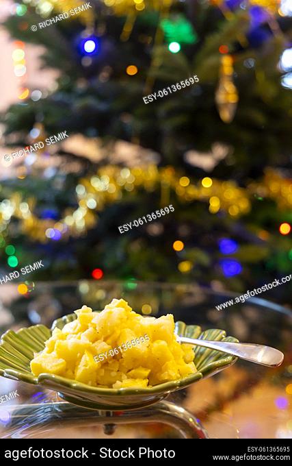 Austrian potato salad with Christmas tree