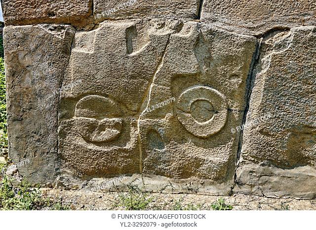 Pictures & Images Hittite relief sculpted orthostat panels of the Sphinx Gate. Panel depicts a bull, sculpture not finished