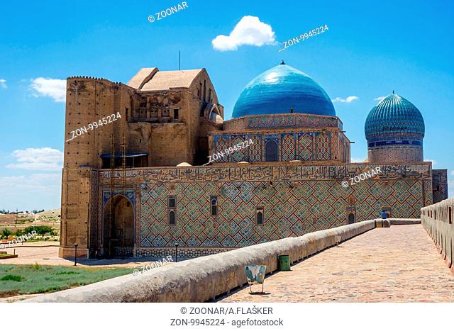 View on Turkistan Khoja Ahmed Yasawi mausoleum, Kazakhstan